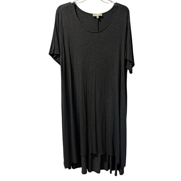 Joan Vass Womens Charcoal Gray Pull On  Dress Sz 2X Soft Rayon Blend - Picture 1 of 12